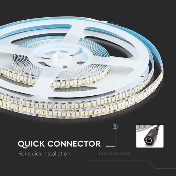 Banda LED SMD2835 12V 20W/m 240LED/m 2000lm/m 3000K IP20 5M V-tac SKU-212164 - imagine 7
