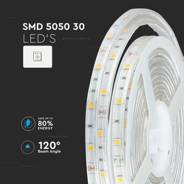 Banda LED SMD5050 RGB 30LED/m 70lm/m IP65 5M V-TAC - imagine 3