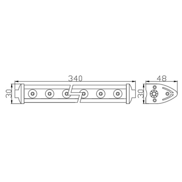 Bara LED Auto Off Road 36W 12SMD 2400lm 12-32V 340x30x48mm CLL006 Carguard - imagine 7