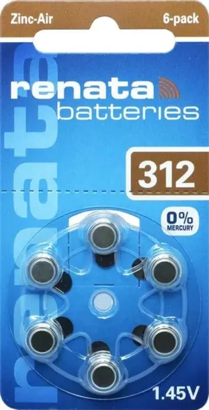 Baterii auditive Renata ZA312 PR41 6buc /blister