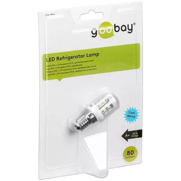 Bec cu LEDuri E14 1.2W 5500K alb rece frigider lampa Goobay - imagine 2