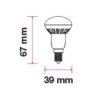 Bec LED E14 3W R39 6400K alb rece V-TAC - imagine 2