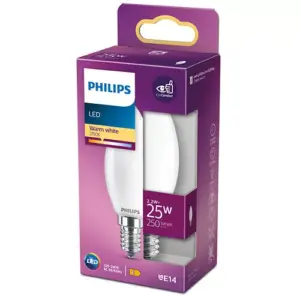 Bec LED filament Philips lumanare B35 E14 2.2W (25W) 250lm lumina calda 2700K 929001345255