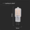 Bec LED G4 1.1W 12V 100lm 3000K alb cald cu chip Samsung V-TAC SKU-21240 - imagine 2