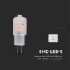 Bec LED G4 1.1W 12V 100lm 3000K alb cald cu chip Samsung V-TAC SKU-21240 - imagine 4