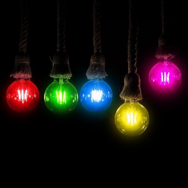 Bec LED G45 E27 2W cu filament lumina rosie V-tac SKU-217413 - imagine 6