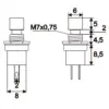 Buton 1 circuit 1.5A 250V OFF-(ON) fara retinere negru - imagine 2