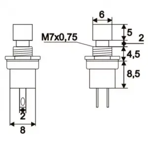 Buton 1 circuit 1.5A 250V OFF-(ON) fara retinere rosu