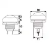Buton 1 circuit 1A 250V OFF-(ON) verde fara retinere - imagine 2
