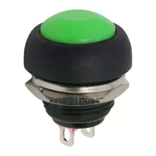 Buton 1 circuit 1A 250V OFF-(ON) verde fara retinere
