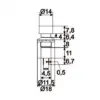 Buton 1 circuit 1A 250V ON-(OFF) negru fara retinere - imagine 2