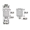 Buton 1 circuit 2A 250V OFF-(ON) fara retinere metal resistent la apa - imagine 2