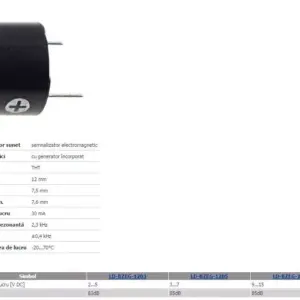 Buzzer Semnalizator electromagnetic 3.1KHZ 12V