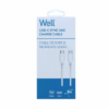 Cablu 2.0 USB TYPE C - USB TYPE C PD 60W 1m alb Well CABLE-USBC/USBC-1WE06-WL - imagine 2