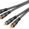 Cablu 2x RCA 2m OFC cupru dublu ecranat Goobay