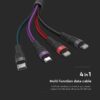 Cablu 4in1 USB TYPE C MICRO USB LIGHTNING - USB 2.4A 1.2m V-TAC SKU-7748 - imagine 3