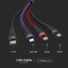 Cablu 4in1 USB TYPE C MICRO USB LIGHTNING - USB 2.4A 1.2m V-TAC SKU-7748 - imagine 5