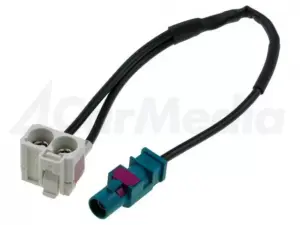 Cablu adaptor antena auto Fakra mufa tata - 2x Fakra soclu mama 0.25m Audi RNS-E 4CARMEDIA
