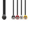 Cablu adaptor audio DIN 5pin tata - 4x RCA mama 0.2m negru Nedis CAGL20450BK02 - imagine 2