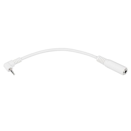 Cablu adaptor cu fir Jack 2.5 mm tata in unghi 90 grade - 3.5 mm mama alb ZLA0580F