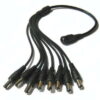 Cablu adaptor cu mufa DC 2.1x5.5 mm 1x mama la 8x tata pentru camere supraveghere