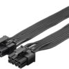 Cablu adaptor de alimentare ATX cu 8 pini tata la 6+2 tata pentru placa video PCI Express 0.23m Goobay 59714 - imagine 3