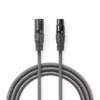 Cablu adaptor DMX XLR 3 Pini mama - XLR 5 Pini tata 0.3m gri Nedis