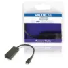 Cablu adaptor MHL tata - HDMI mama + micro USB B mama 0.2metri negru VALUELINE - imagine 3