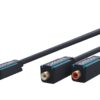 Cablu adaptor Profesional Jack 3.5 mm tata - 2x RCA mama OFC cupru 10cm dublu ecranat aurit Clicktronic 70492