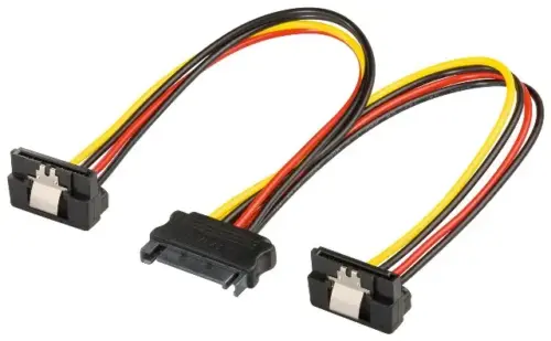 Cablu adaptor SATA mama - 2x SATA 90grade tata 20cm