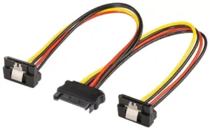 Cablu adaptor SATA mama la 2x SATA 90 grade tata Goobay 95115