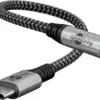 Cablu adaptor USB-C la mufa Jack 3.5 mm mama 15cm textil Goobay 74056