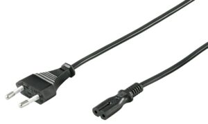 Cablu alimentare Euro la tip 2 pini 1.5m 2x0.75mm2 CUPRU 2.5A 250V negru