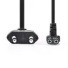Cablu alimentare Euro tata - 2 Pini IEC-320-C7 cotit 2m Nedis - imagine 2