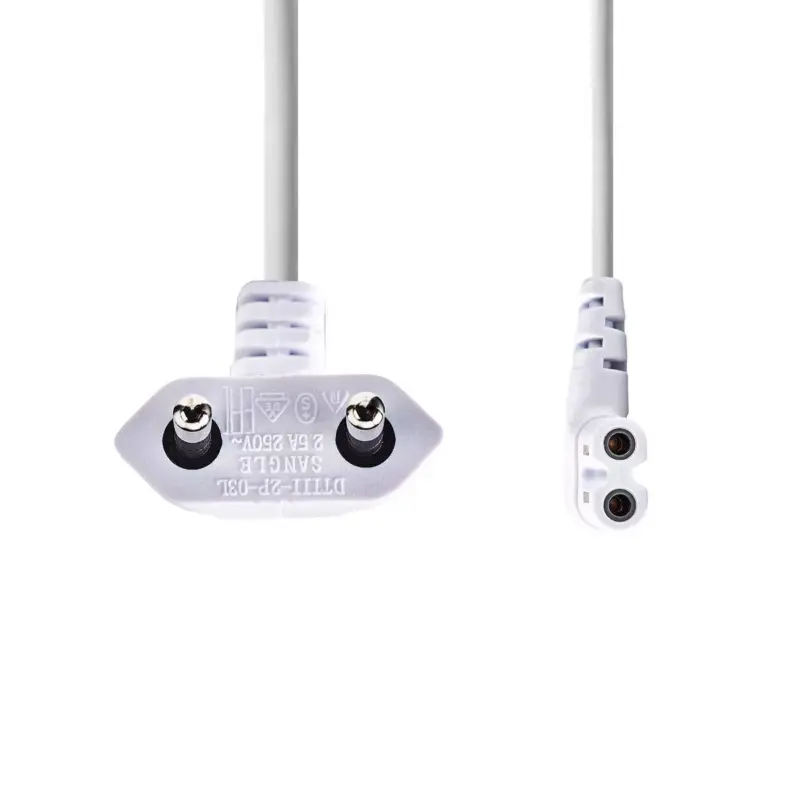 Cablu alimentare Euro tata cotit - 2 Pini IEC-320-C7 cotit 2m alb Nedis