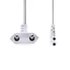 Cablu alimentare Euro tata cotit - 2 Pini IEC-320-C7 cotit 3m alb Nedis - imagine 2
