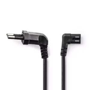 Cablu alimentare Euro tata cotit - 2 Pini IEC-320-C7 cotit 5m Nedis