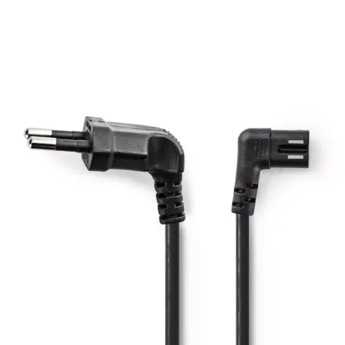 Cablu alimentare Euro tata cotit - 2 Pini IEC-320-C7 cotit 5m Nedis
