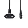 Cablu alimentare Euro tata cotit - IEC-320-C7 cotit 2m Nedis - imagine 2