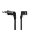 Cablu alimentare Euro tata cotit - IEC-320-C7 cotit 2m Nedis