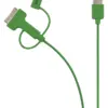 Cablu alimentare si sincronizare verde USB 2.0 - micro USB +adaptor lightning +Apple Dock 30pini 1m cupru Valueline - imagine 2