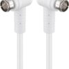 Cablu antena SAT 90 grade 80dB dublu ecranat 1.5m F tata rapida 90 - F tata rapida 90 complet ecranate alb Goobay 67341