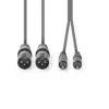 Cablu audio 2x XLR 3-Pini tata - 2x RCA tata 3m gri Nedis - imagine 2