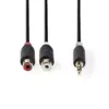 Cablu audio adaptor Jack 3.5 mm Stereo tata - 2x RCA mama 0.2m Nedis - imagine 2