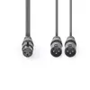 Cablu audio balansat stereo 2x XLR 3-pini tata - XLR 3-pini mama 1.5m gri Nedis - imagine 2