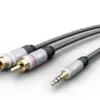 Cablu audio Jack 3.5 mm stereo tata - 2x RCA tata 3m dublu ecranat Goobay Plus