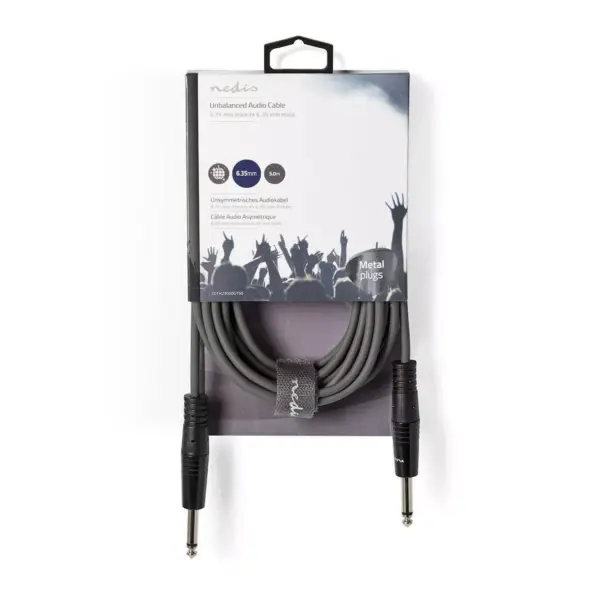 Cablu audio Jack Mono 6.35 mm tata - Jack Mono 6.35 mm tata 5m Nedis - imagine 3