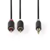 Cablu audio JACK stereo 3.5 mm tata - 2x RCA tata 5m antracit Nedis - imagine 2