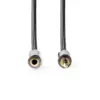 Cablu audio Jack stereo 3.5 mm tata - 3.5 mm mama Nedis 2m gri metal - imagine 2