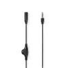 Cablu audio Jack Stereo cu control volum Nedis 3.5mm tata - 3.5mm mama 1m negru CAGL22090BK10